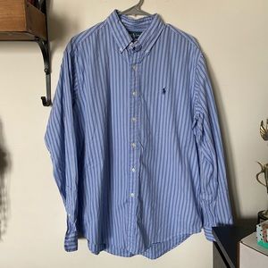 Ralph Lauren Button Down Shirt Blue Stripes